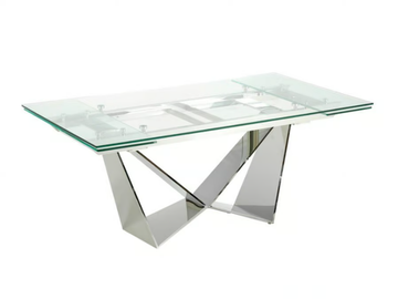 1027 - Extending rectangular glass and steel table by Angel Cerdá - view 3